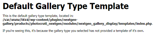 NextGEN Gallery - ERROR 