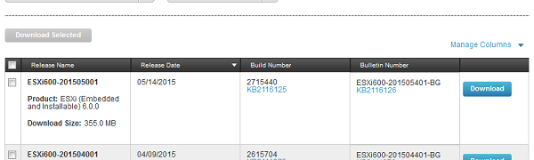 VMware ESXi 6.0, Patch ESXi-6.0.0-20150504001