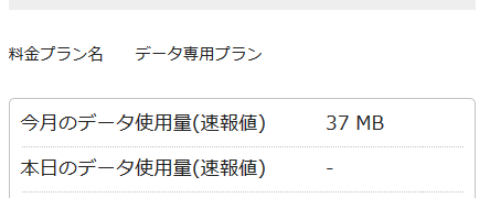 0 SIM by So-netの通信量確認