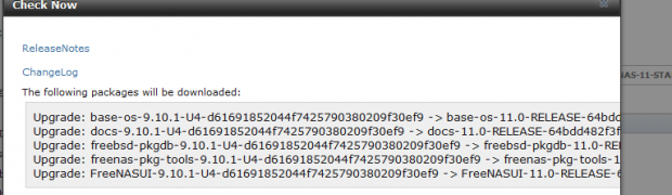 Update FreeNAS 9.10.1 U4 to FreeNAS 11.0