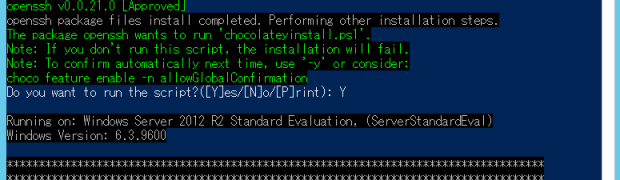 Install sshd on Windows Server 2012 R2(Win32-OpenSSH's Chocolatey package)