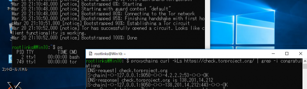 Windows 10 WSLのKali Linuxにproxychainsをインストール