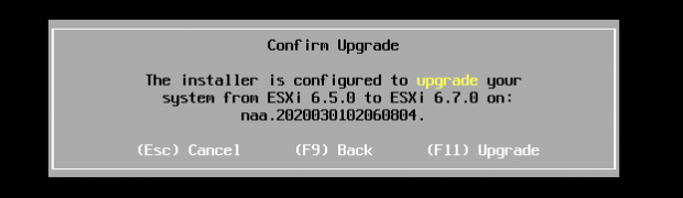 Upgrade VMware ESXi 6.0u1 to ESXi 6.7