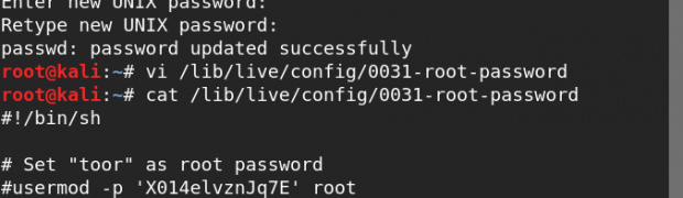 Kali Linux Live USB persistenceのrootパスワード変更と自動ログインの停止